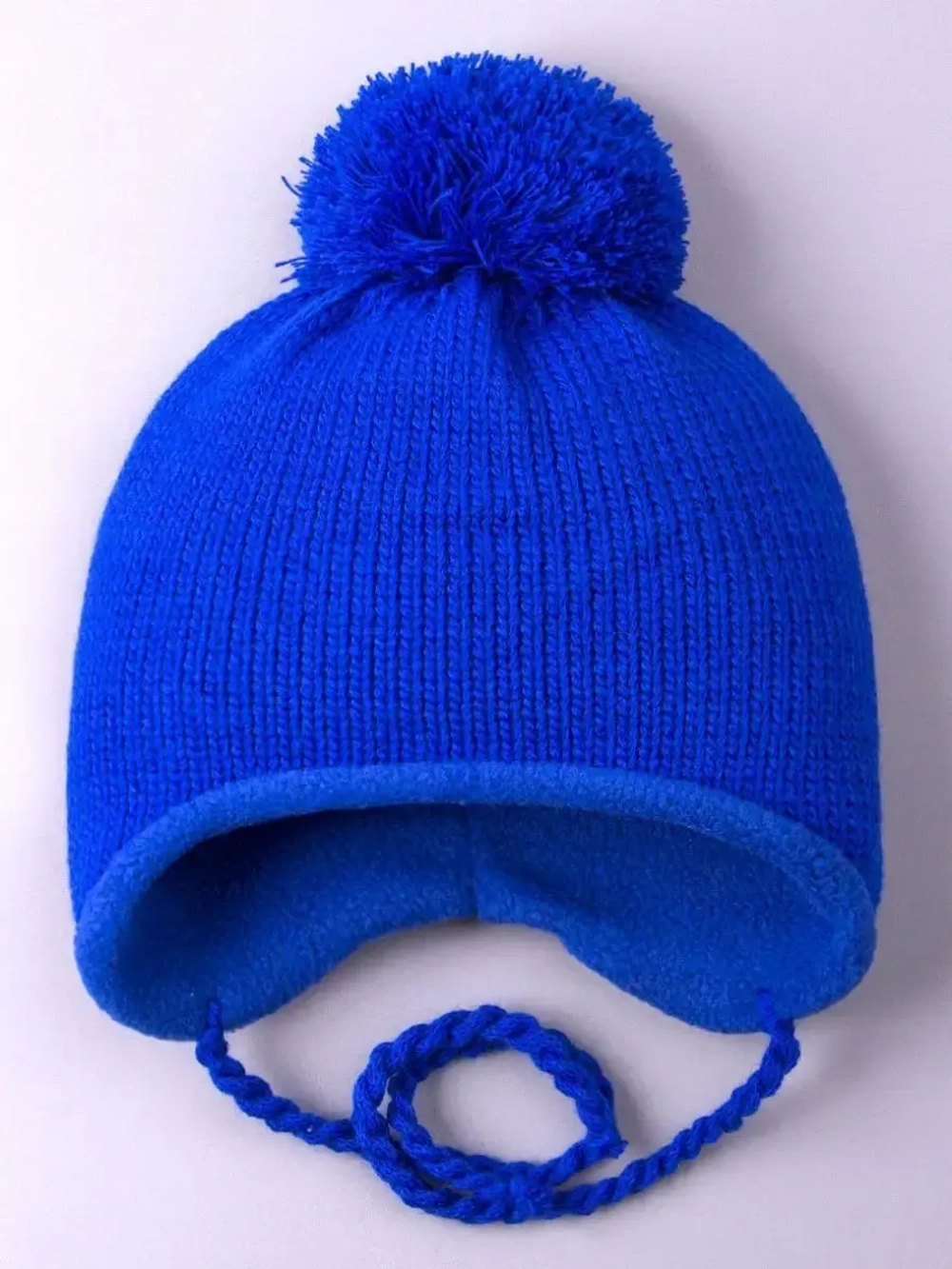 Шапка детская вязаная осенняя на завязках