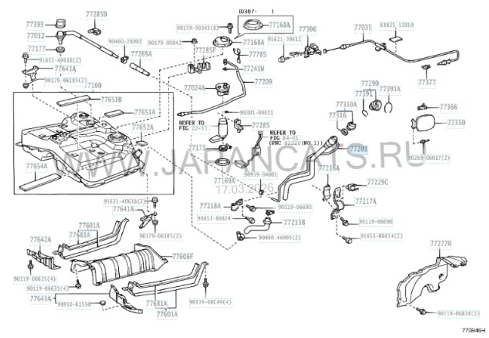 Горловина топливного бака для Toyota RAV4 / Трубопровод бензобака в сборе, впускной Тойота / RVLT-7720142140