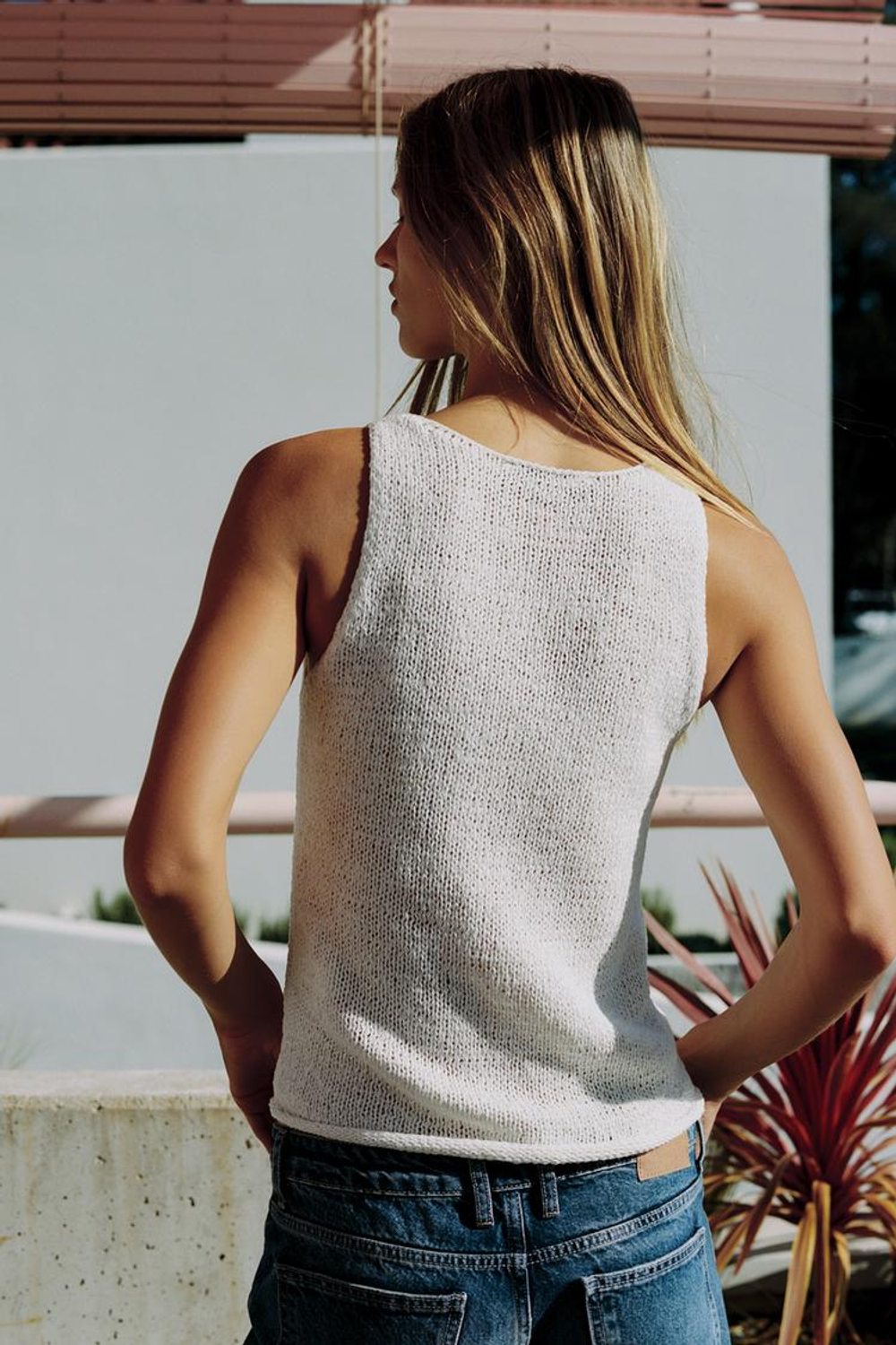 ZARA ТОП КРУПНОЙ ВЯЗКИ, ЭКРЮ