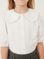 Блуза с коротким рукавом школьная для девочки Next 918-453, Белый