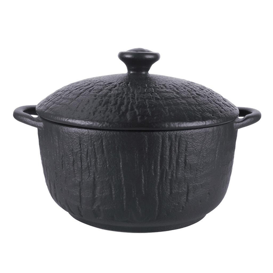 Бульонница 500 мл d 14 см h7 см с крышкой Black Raw Wood P.L. Proff Cuisine [6]