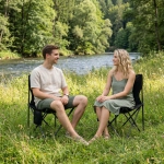 Стул складной в чехле до 100 кг SJ-0030, 39*39*64 см, цвет: чёрный, ТуристМастер