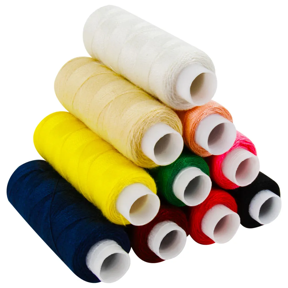 Нитки швейные 45 ЛЛ, 120 м, полиэстер, НАБОР 11 цветов, DEVELIA (Девелиа), 609617