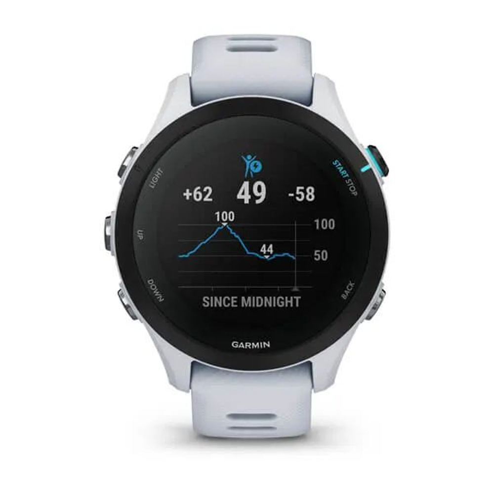 Смарт часы Garmin Forerunner 255S Music с белым ремешком