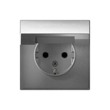 Розетка ArtGallery 16А IP20 с заземл. защ. шторки с крышкой механизм алюм. SE GAL000346