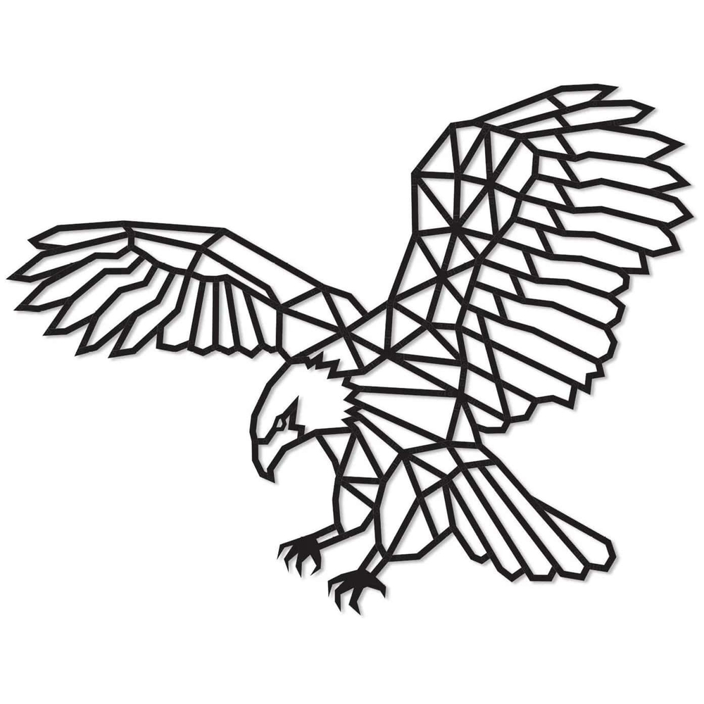 Полигональная картина "Орёл" от EWA - интерьерная деревянная сборная модель, настенный пазл