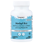 Vitacost, метил B12 с витамином B6, фолатом и биотином, натуральный вишневый вкус, 120 жевательных таблеток