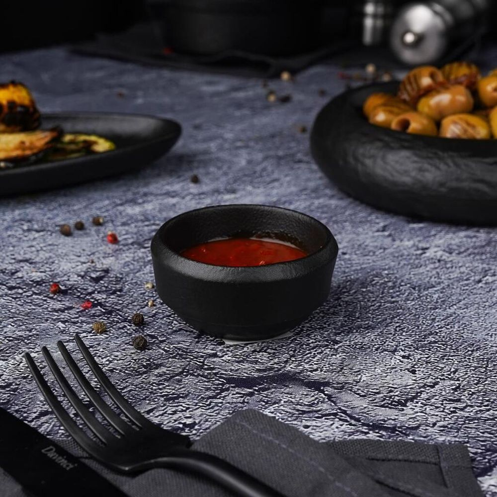 Соусник 50 мл d 6,7 см h3,4 см круглый Smooth Black Raw Stellar P.L. Proff Cuisine [10]