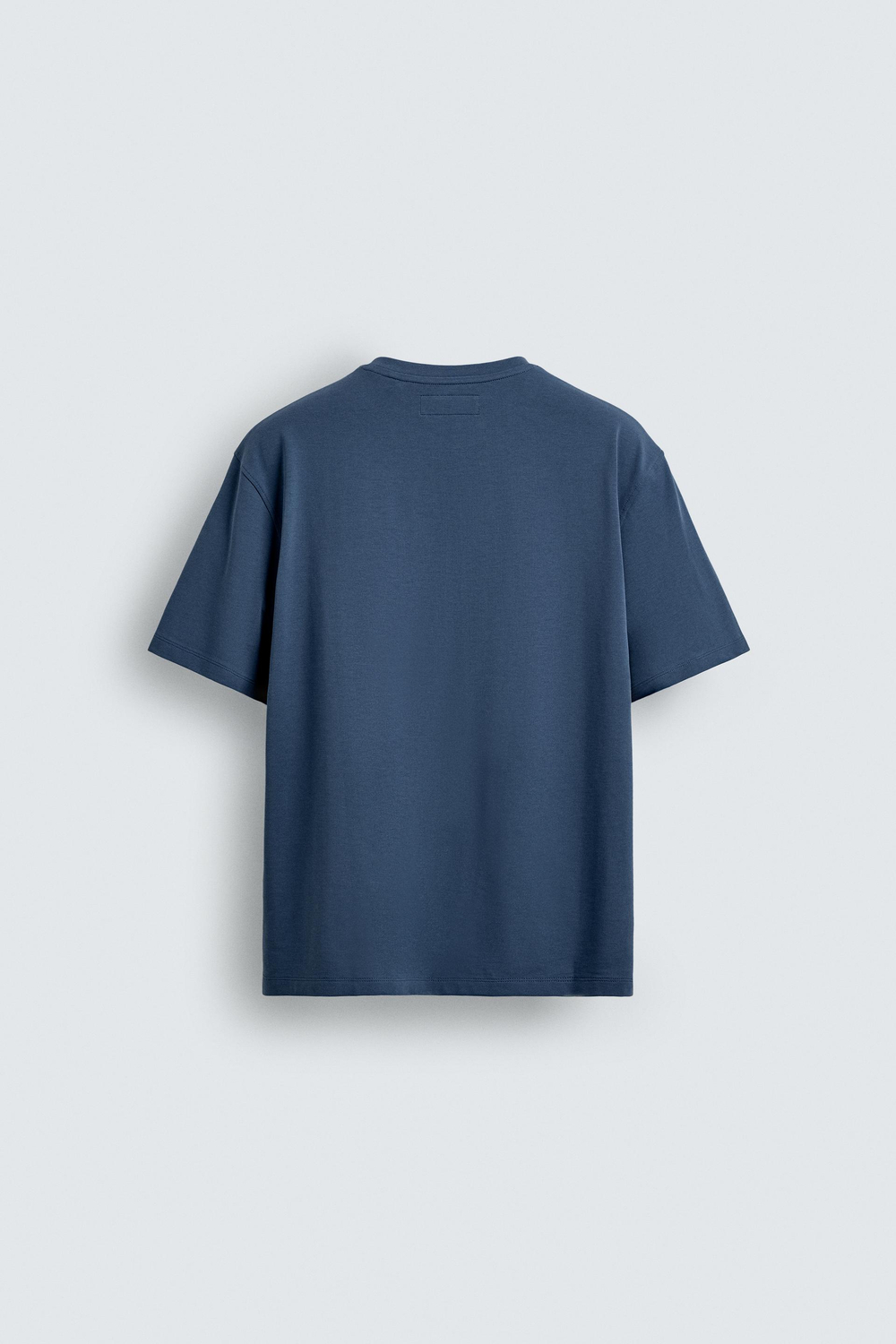 ZARA ФУТБОЛКА С КОРОТКИМ РУКАВОМ, ВЫЦВЕТШИЙ СИНИЙ