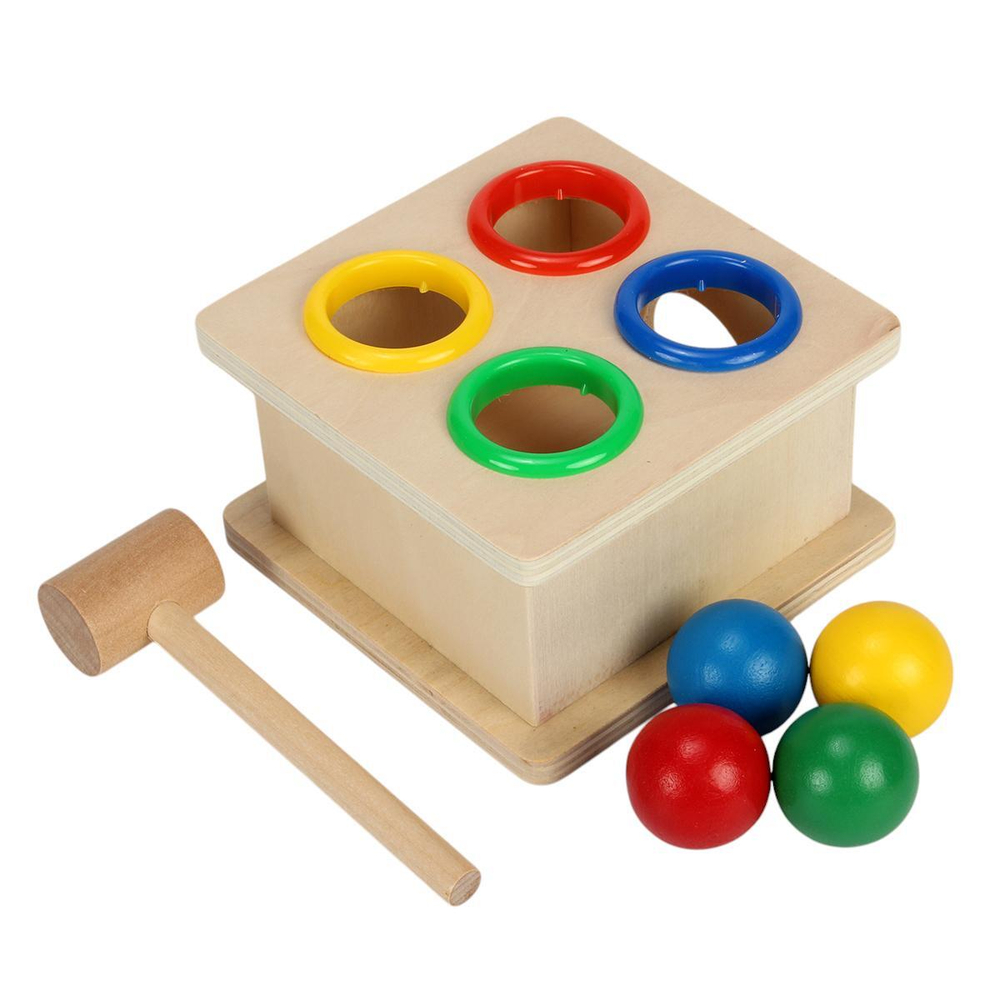 Развивающая игрушка деревянная 4 ячейки, коробка C-41664