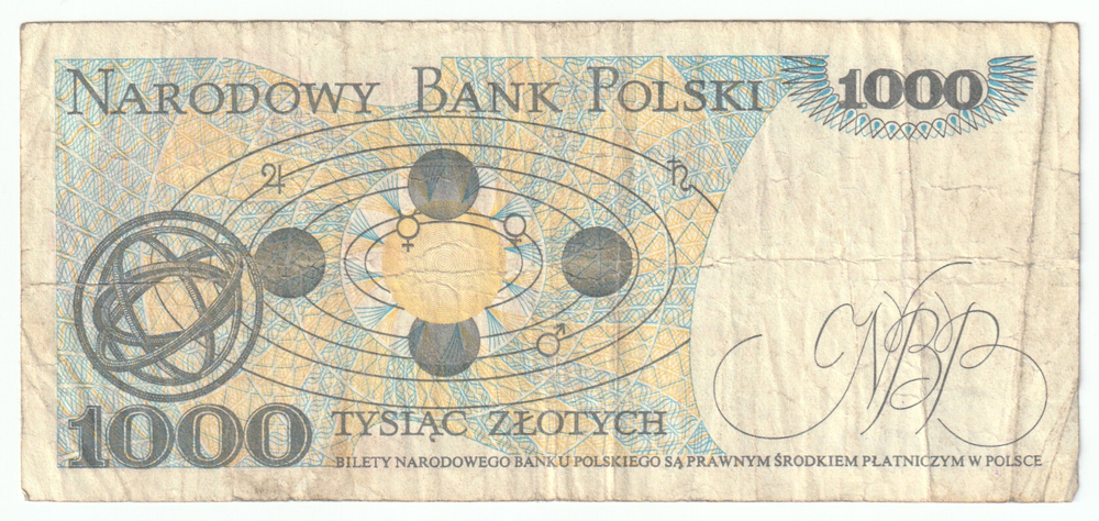 Poland, 1 000 Zlotys, 1982, F