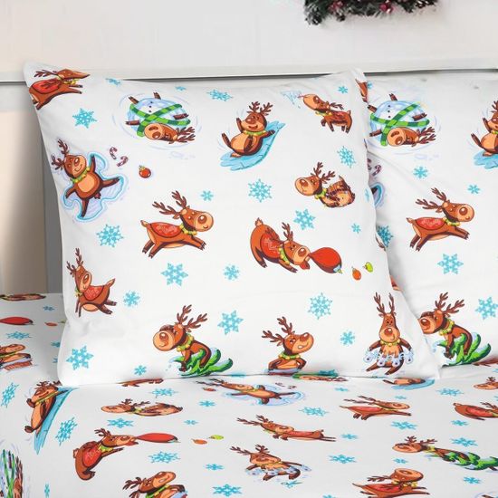 Полуторный комплект детского постельного белья Оленята поплин