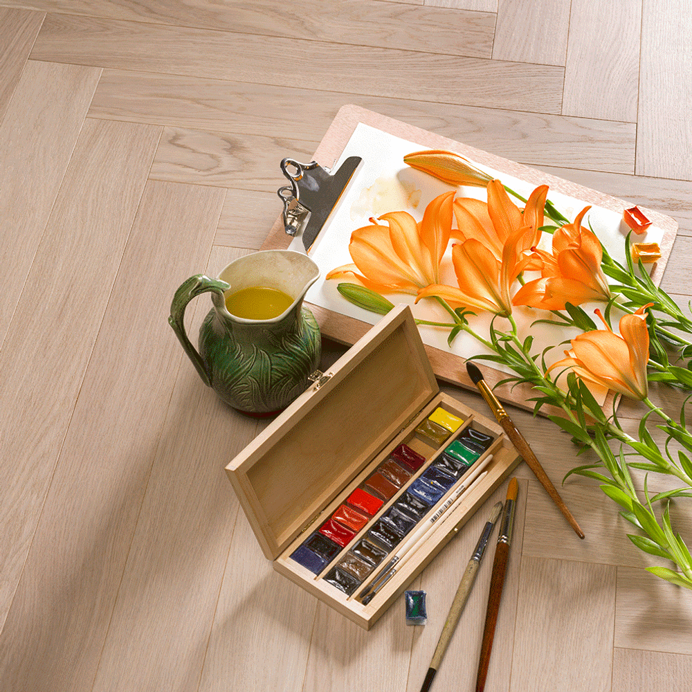 Инженерный паркет Coswick Дуб Титановый Буфф (Titanium Buff) Шелковое масло ультраматовое