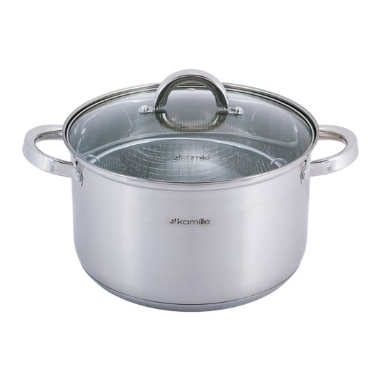 Кастрюля 6,5 л. с сеткой для фритюра Kamille KM-5625S из нержавеющей стали