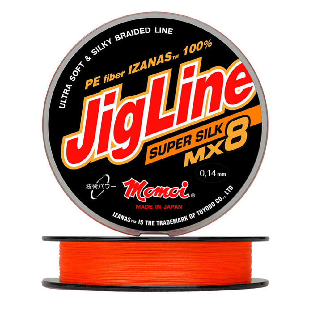 Шнур JigLine Super Silk 0,14 мм., 11 кг, 150 м, оранжевый