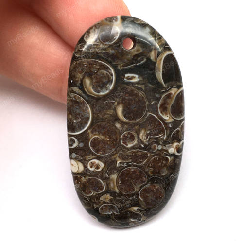 Агат Турителла 43х24 мм, подвеска для украшений