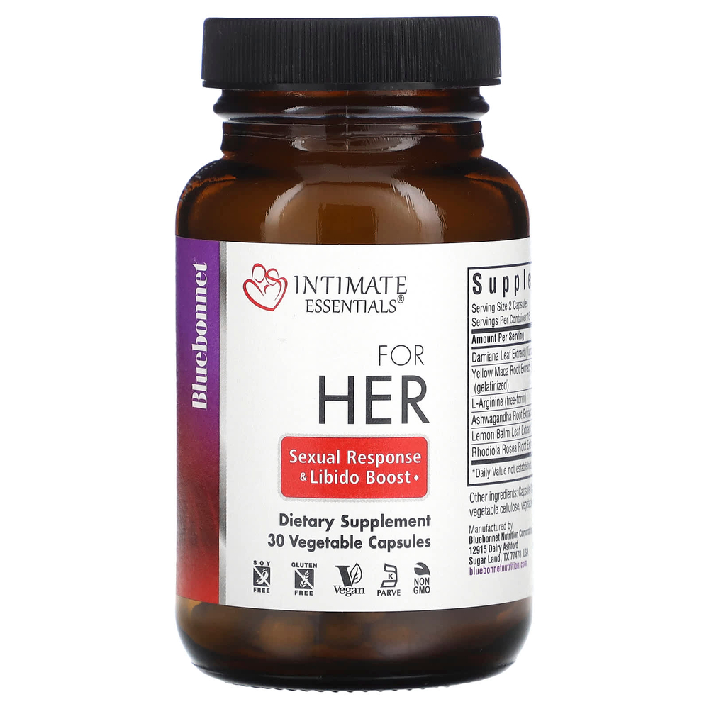 Bluebonnet Nutrition, Intimate Essentials, для нее, 30 растительных капсул