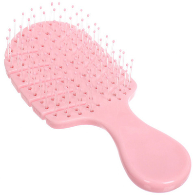 Расческа массажная продувная «ЛОТОС», цвет розовый, 6,3*14см (пластиковая коробка)