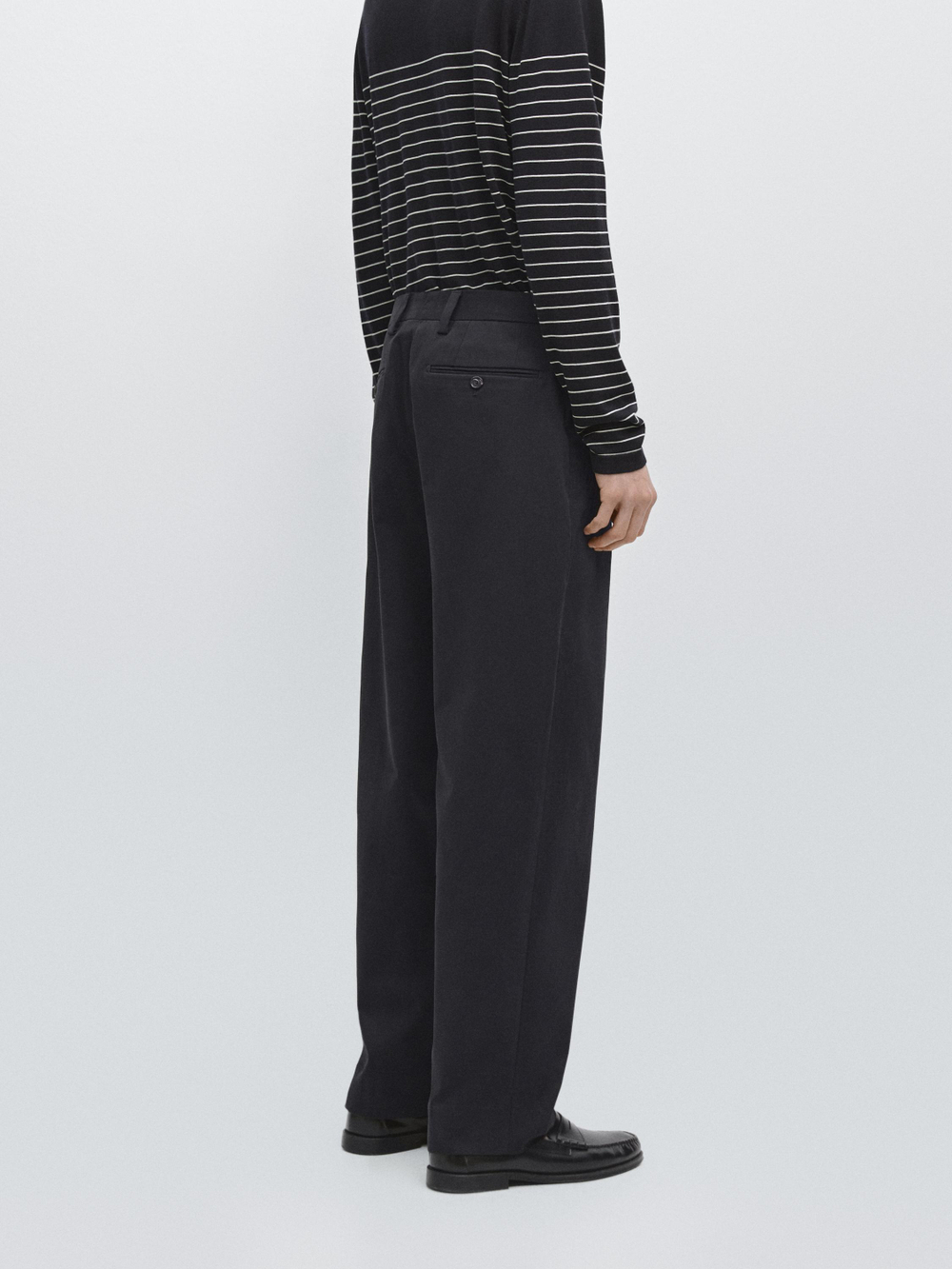 Massimo Dutti Брюки Barrel Fit приталенного кроя, темно-синий
