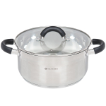Кастрюля нерж, 4.1 л, с крыш, Daniks, Турин, QS-1-22/GS-01413-22CA, индукц