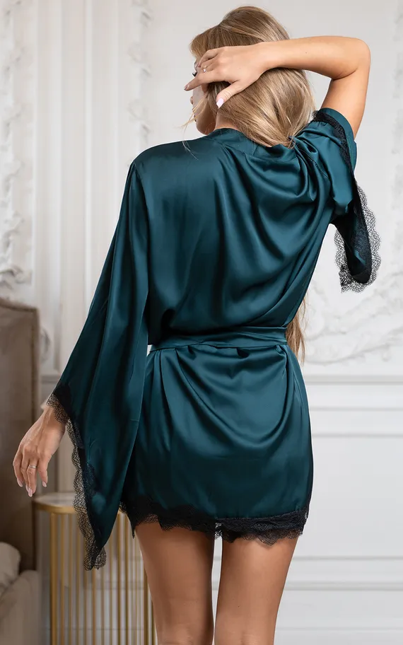 7114 халат тёмно-зелёный