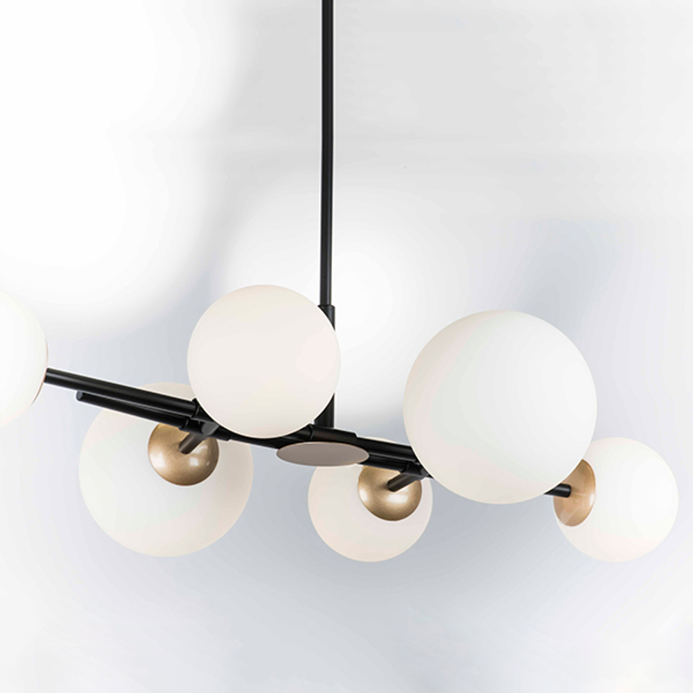 815460 Люстра CROCO 6х40W E14 ЧЕРНЫЙ МАТОВЫЙ/ЗОЛОТО