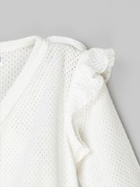 Слип на кнопках с крылышками "Молоко" из ажурного хлопка 0+