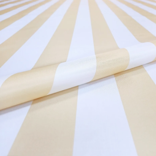 Оксфорд 240 D ткань тентовая водоотталкивающая, ПОЛОСКА бело-бежевая