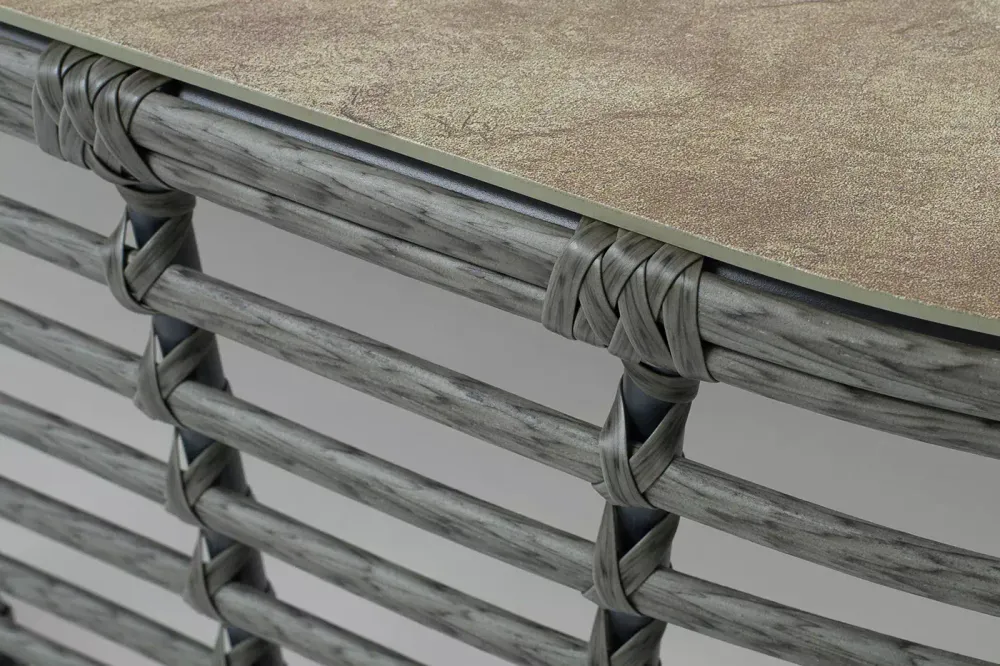 "Валенсия" журнальный столик из искусственного ротанга, цвет серый