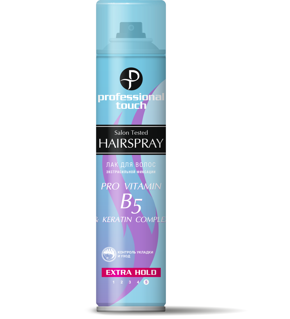 Professional Touch Лак для волос Pro vitamin B5 & Keratin Complex, экстра сильная фиксация, 265 мл