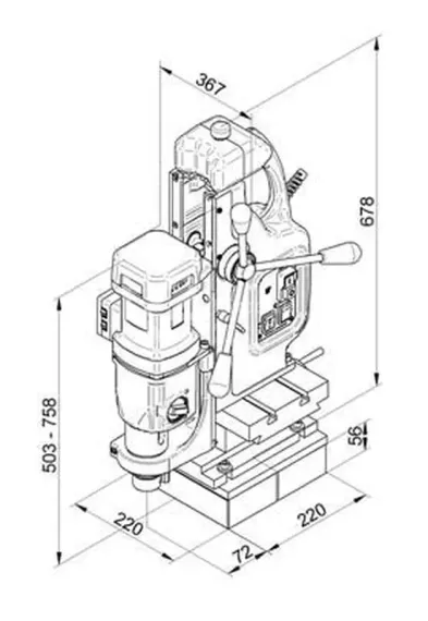 Магнитный сверлильный станок BDS MAB-825 KTS с системой позиционирования сверла