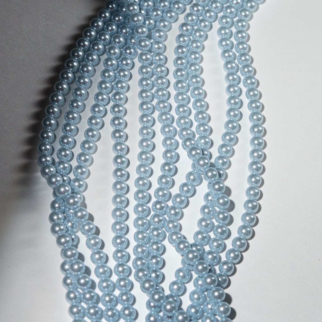 Хрустальный жемчуг, оттенок "Нежно-голубой", шар 6мм, улучшенное покрытие