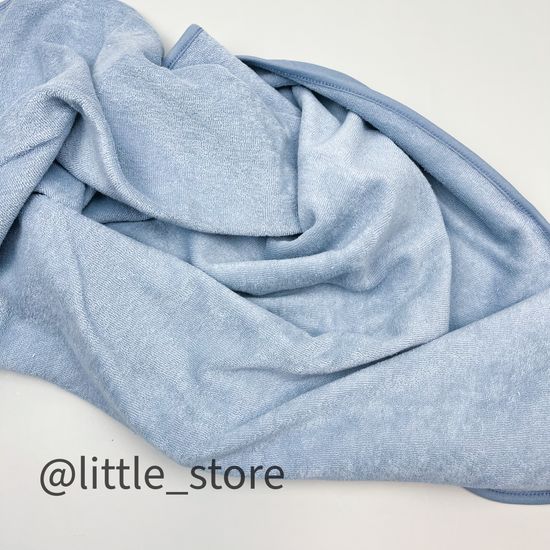 Полотенце хлопковое/махровое "Ежики" пыльно-синяя