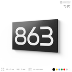 Номер на дверь 863, табличка на дверь для офиса, квартиры, кабинета, аудитории, склада, черная 120х70 мм, Айдентика Технолоджи