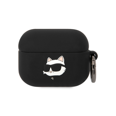 Lagerfeld для Airpods Pro 3 чехол Silicone case with ring NFT 3D Choupette Black