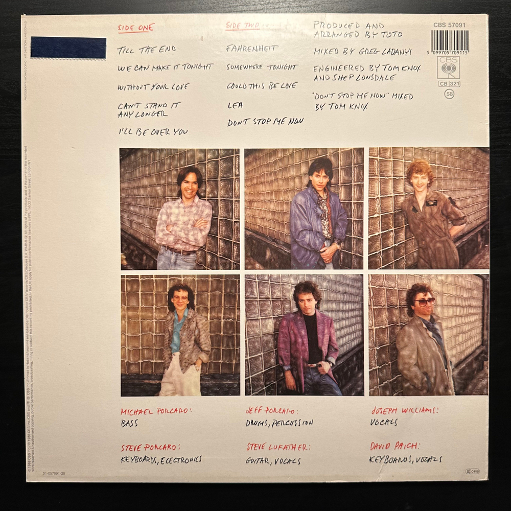 Toto - Fahrenheit (Голландия 1986г.)