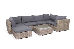 "Лунго" модуль диванный прямой с подушками, цвет соломенный