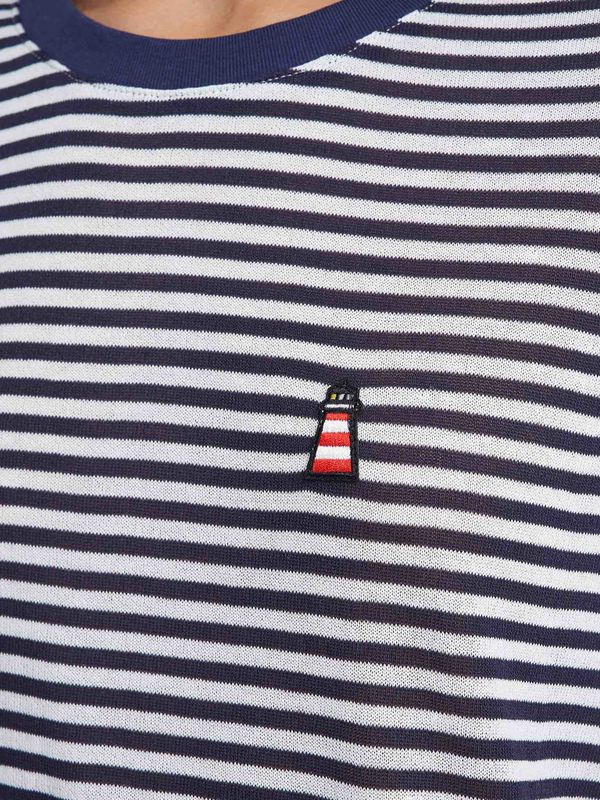 Футболка В Полоску бело-синяя - фото 9