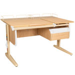 Растущая парта Дэми СУТ 25 с задними полками СУТ.15.210 и навесной тумбой (1200×880 мм)