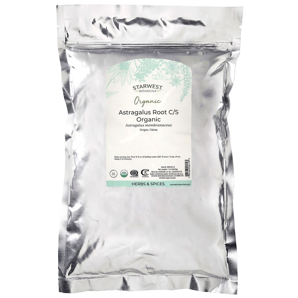 Starwest Botanicals, органический корень астрагала, нарезанный и просеянный, 453,6 г (1 фунт)
