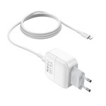 Сетевой адаптер питания BOROFONE BA46A 2USB QC 3.0 и PD+ кабель TypeC-Lighting (белый)