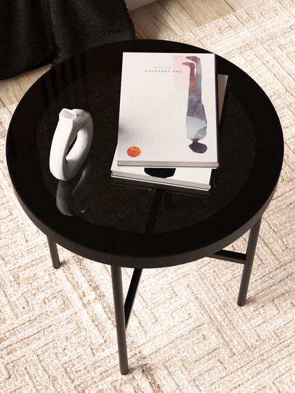 Стол журнальный МеталлАрт М011 стемалит черный/черный