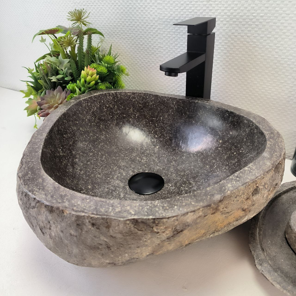Каменная раковина из речного камня RS-63346 (44*40*15) 0122