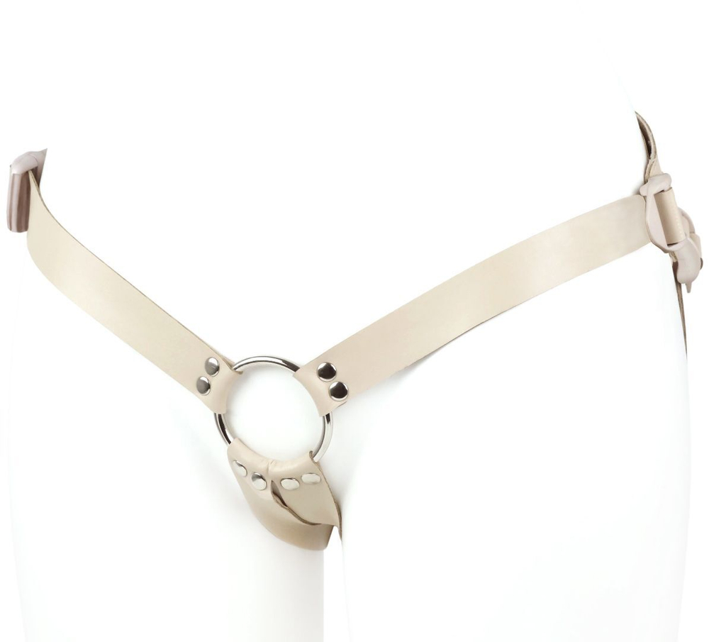 Телесный поясной фаллоимитатор - 22 см. (Цвет: телесный)