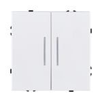 Выключатель 2-клавишный 10А/250В с LED подсветкой, белый матовый Kollinger Eclipse EC-010WH
