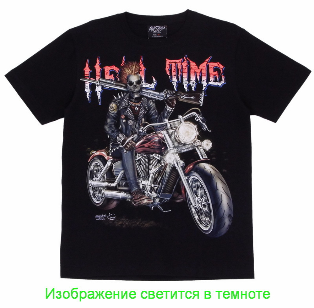 Футболка Адский панк на мотоцикле