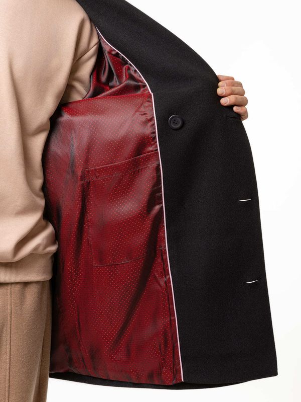 Пальто двубортное короткое черное - фото 6