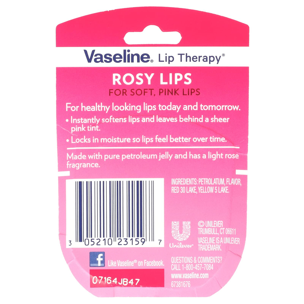 Vaseline, Lip Therapy®, бальзам для губ, розовый, 7 г (0,25 унции)