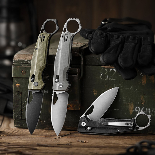 Складной туристический нож TRIVISA Sagitta-04B Karambit клинок 14C28N рукоять микарта (черный)