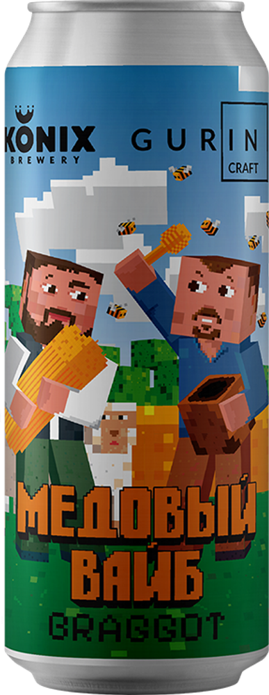 Медовуха Коникс Медовый Вайб / Mead Konix Brewery Medovyj Vajb 0.45 - банка